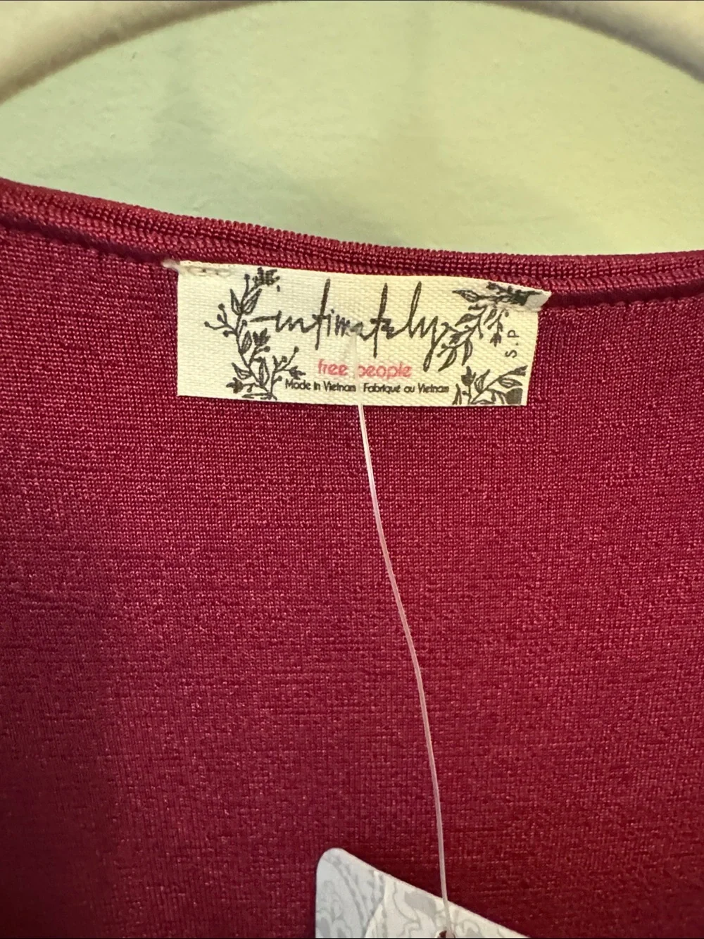 Free People Deep Berry Wrap-Front Long-Sleeve Bodysuit